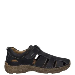 Outlet Półbuty męskie Josef Seibel Liam 04 skórzane czarny 24404 304 100 Męskie Półbuty