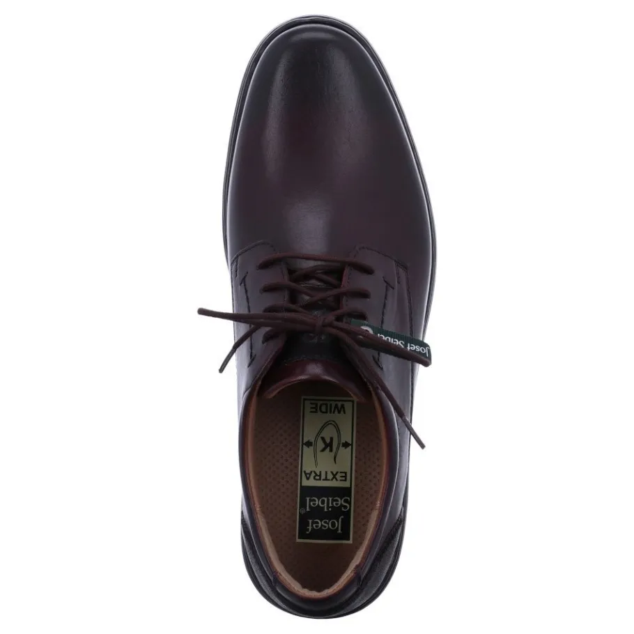 Clearance Półbuty męskie Josef Seibel ALASTAIR 01 skórzane bordowy 42801 860 411 Męskie Półbuty