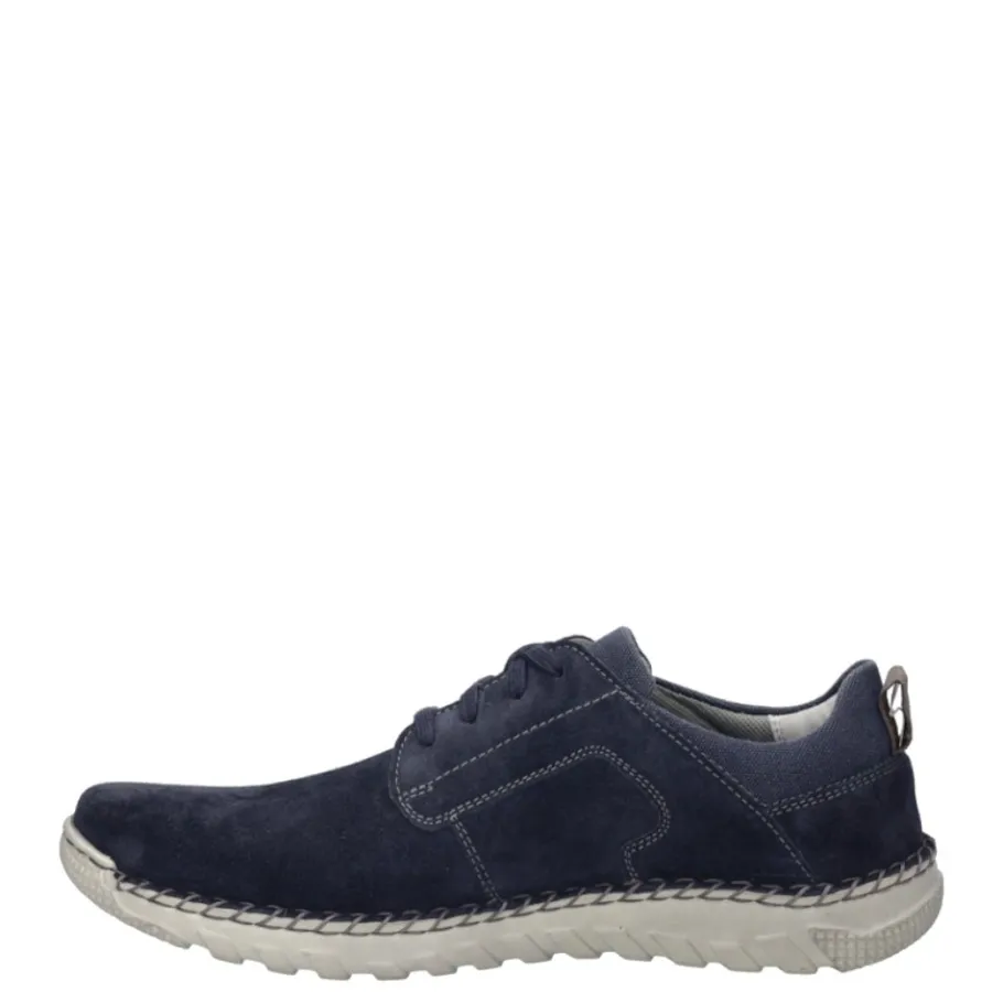 Outlet Półbuty męskie Josef Seibel WILSON 04 skórzane niebieski 42704 TE387 525 Męskie Półbuty
