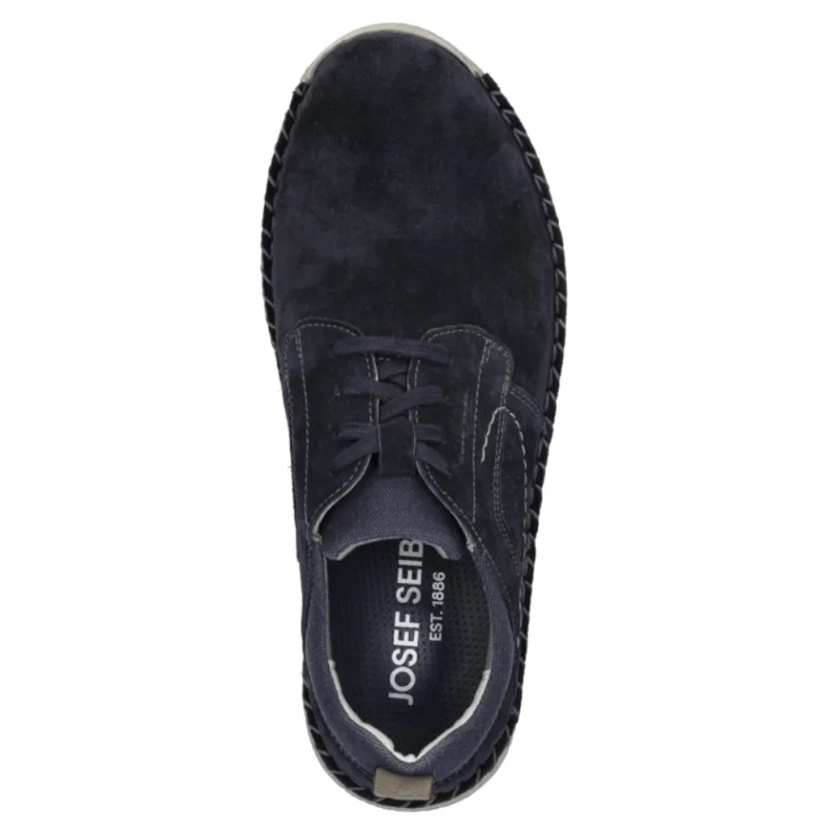 Outlet Półbuty męskie Josef Seibel WILSON 04 skórzane niebieski 42704 TE387 525 Męskie Półbuty