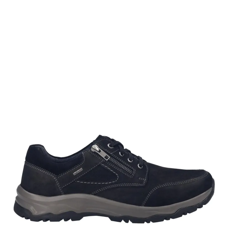Outlet Półbuty męskie Josef Seibel Leroy 55 skórzane czarny 14455 TE518 100 Męskie Półbuty