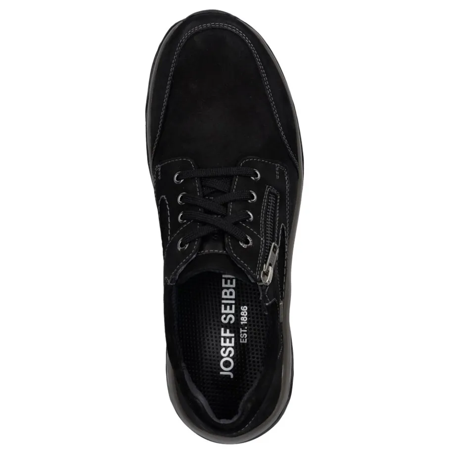 Outlet Półbuty męskie Josef Seibel Leroy 55 skórzane czarny 14455 TE518 100 Męskie Półbuty