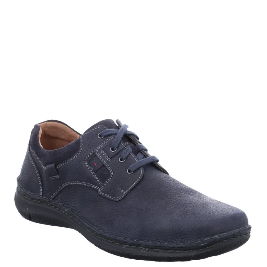 Outlet Półbuty męskie Josef Seibel ANVERS 36 skórzane niebieski 43390 796 530 Męskie Półbuty