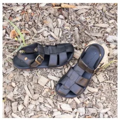 Sandały Barefoot El Naturalista N5681 BARE SANDALS skórzane czarny Męskie Sandały