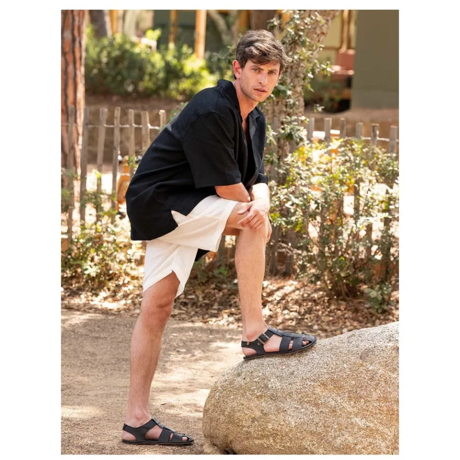 Sandały Barefoot El Naturalista N5681 BARE SANDALS skórzane czarny Męskie Sandały