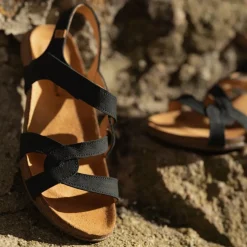 Clearance Sandały damskie El Naturalista WAKATUA N5079 skórzane czarny Damskie Sandały