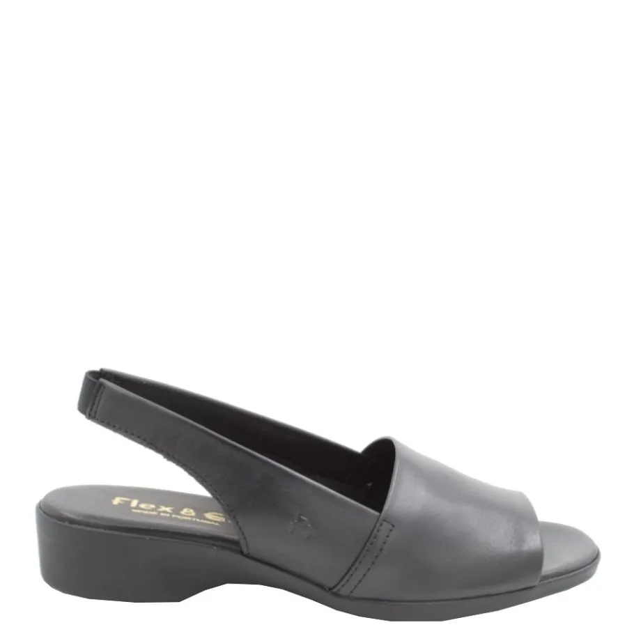 Sale Sandały damskie Flex & Go CUSH FLOW skórzane czarny Damskie Sandały