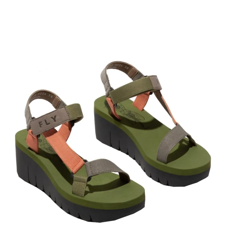 Sale Sandały damskie Fly London YEFA 726 skórzane multikolor P144726015 Damskie Sandały