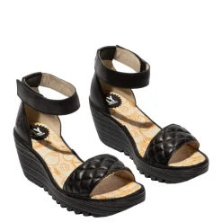 Discount Sandały damskie Fly London YARU 471 skórzane czarny P501471000 Damskie Sandały