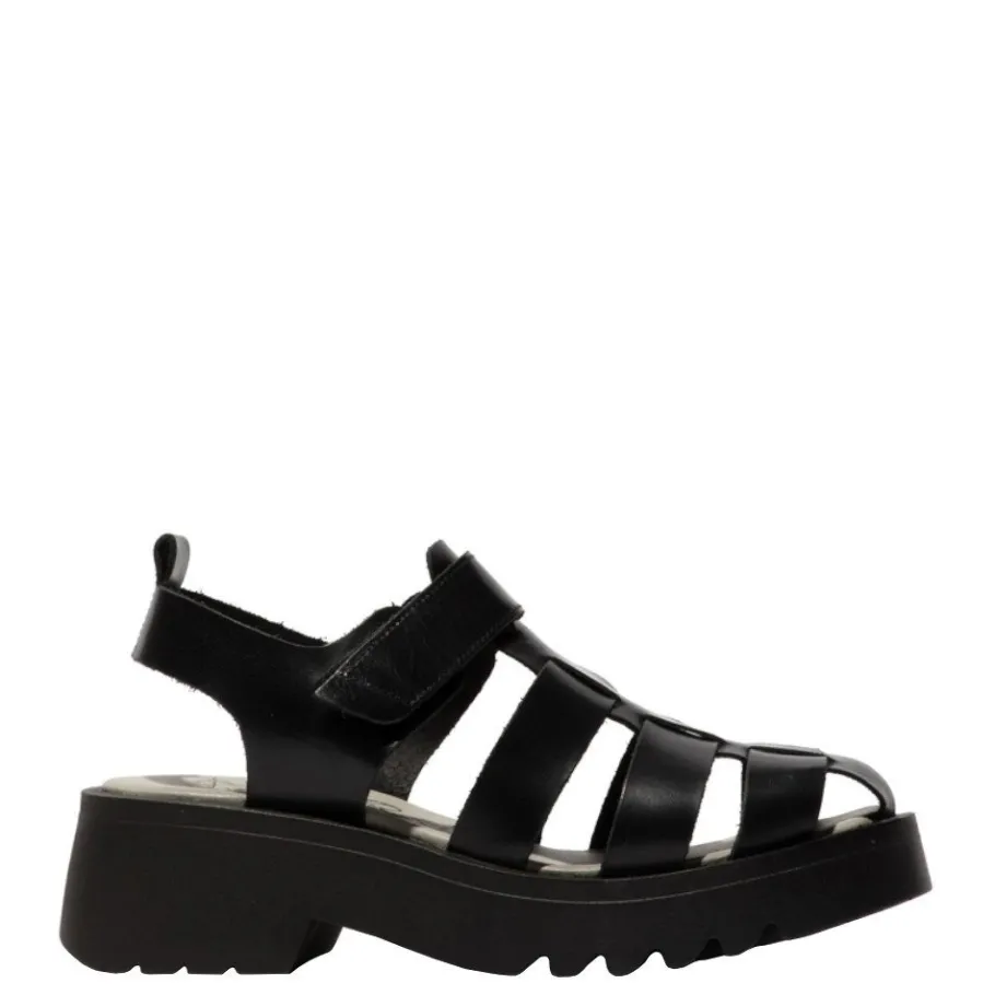 Clearance Sandały damskie Fly London MAIE 850 skórzane czarny P144850000 Damskie Sandały