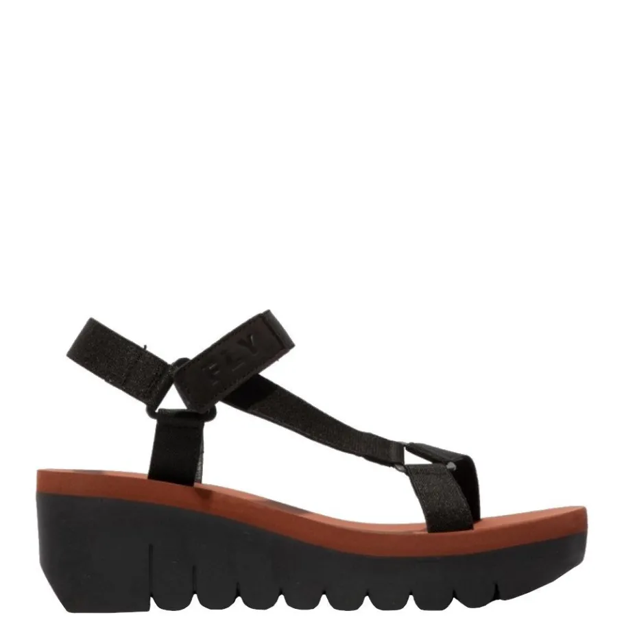 Clearance Sandały damskie Fly London YEFA 726 skórzane czarny P144726000 Damskie Sandały