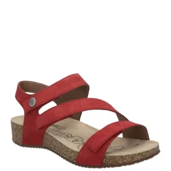 Discount Sandały damskie Josef Seibel TONGA 25 skórzane czerwony 78519 380 564 Damskie Sandały