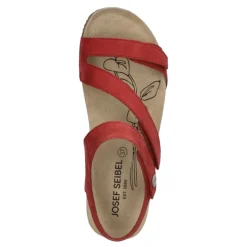 Discount Sandały damskie Josef Seibel TONGA 25 skórzane czerwony 78519 380 564 Damskie Sandały