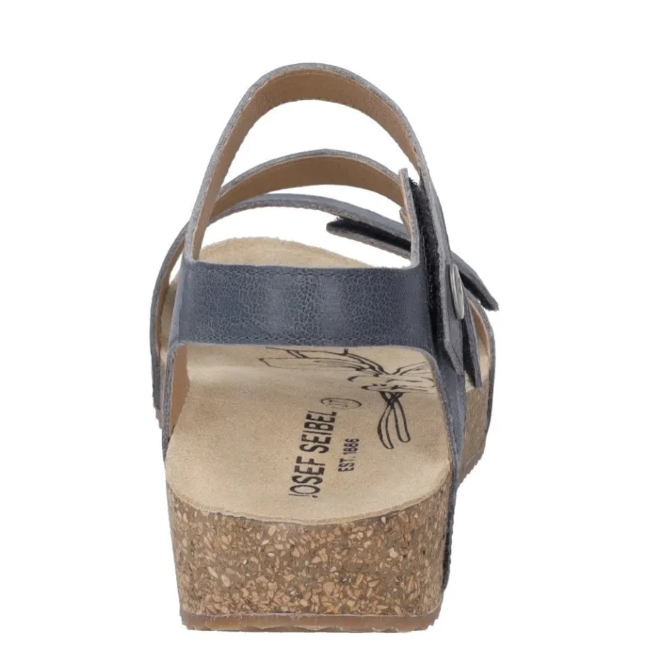 Clearance Sandały damskie Josef Seibel TONGA 25 skórzane niebieski 78519 128 540 Damskie Sandały