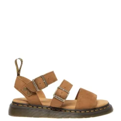 Hot Sandały Dr. Martens GRYPHON Desert Brown Tumbled Nubuck 40625200 Damskie Sandały|Sandały