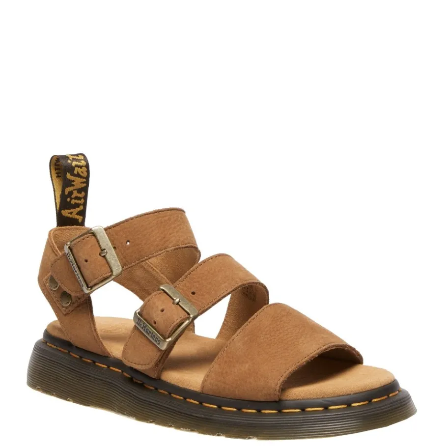 Hot Sandały Dr. Martens GRYPHON Desert Brown Tumbled Nubuck 40625200 Damskie Sandały|Sandały