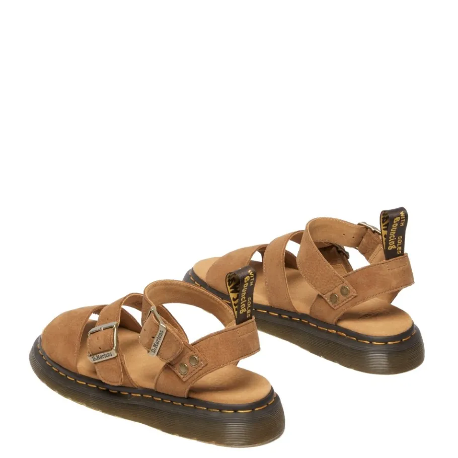 Hot Sandały Dr. Martens GRYPHON Desert Brown Tumbled Nubuck 40625200 Damskie Sandały|Sandały