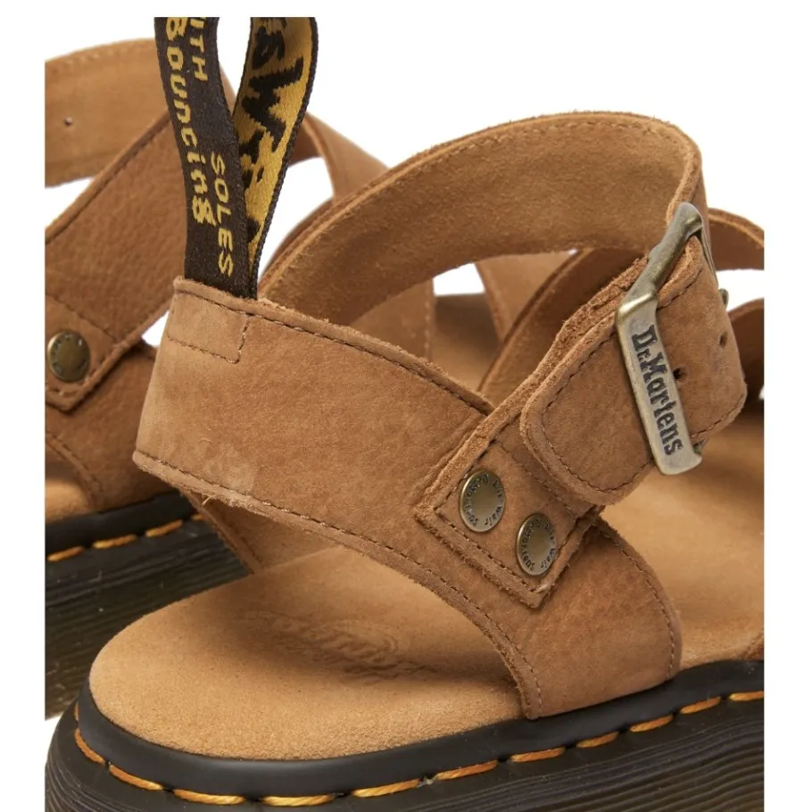 Hot Sandały Dr. Martens GRYPHON Desert Brown Tumbled Nubuck 40625200 Damskie Sandały|Sandały