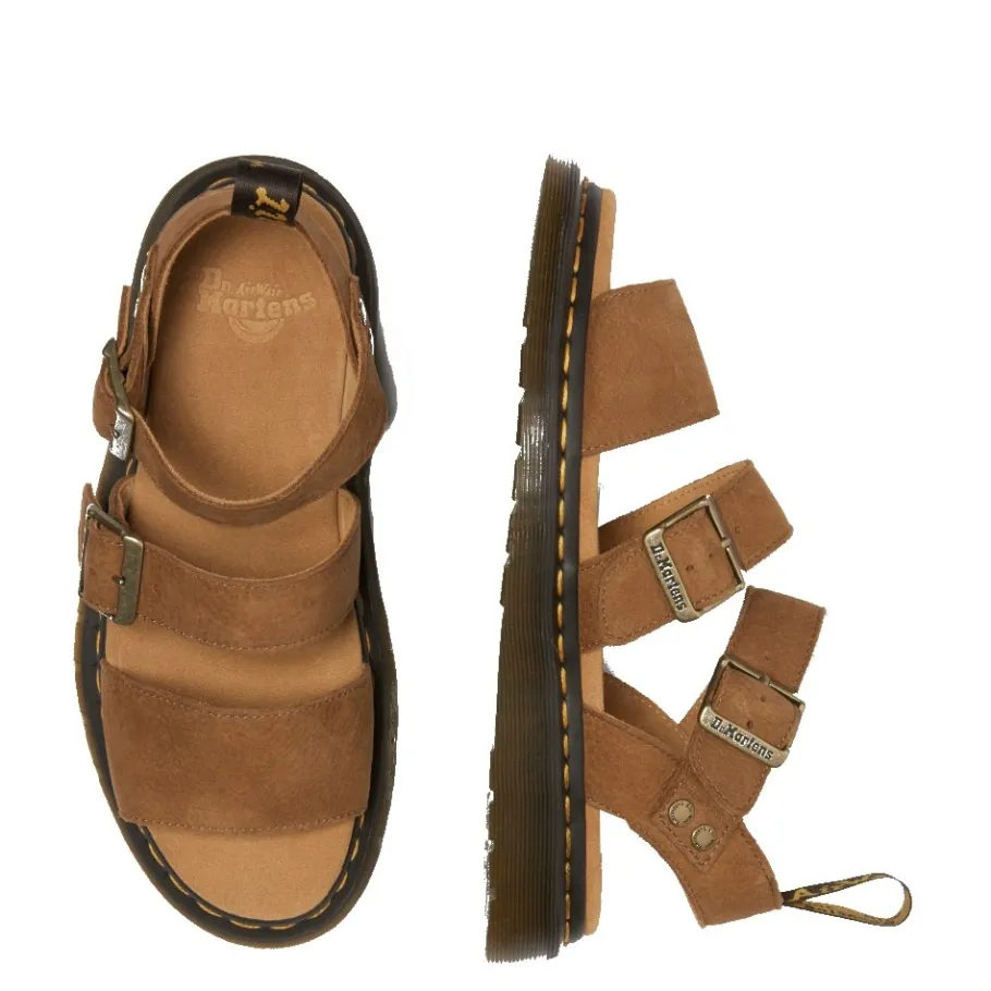 Hot Sandały Dr. Martens GRYPHON Desert Brown Tumbled Nubuck 40625200 Damskie Sandały|Sandały