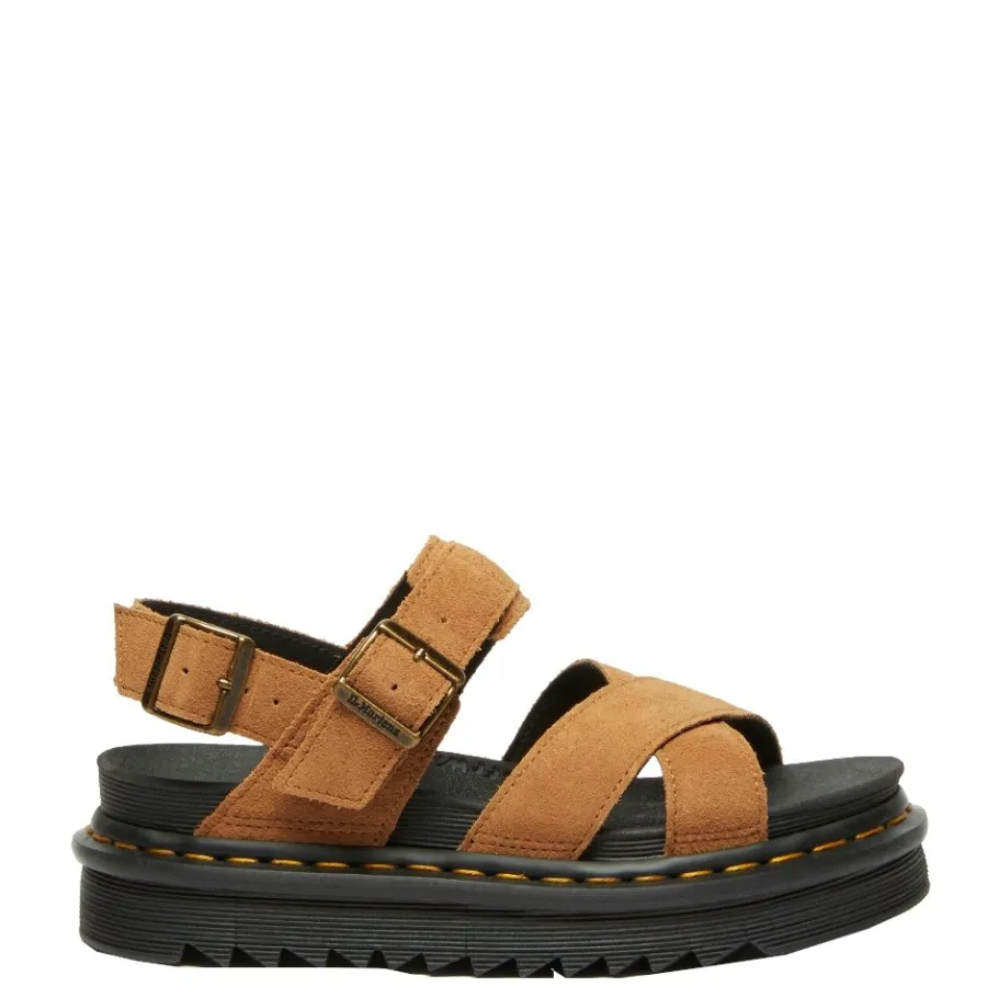 Hot Sandały Dr. Martens VOSS II Tan VT EH Suede 40930200 Damskie Sandały