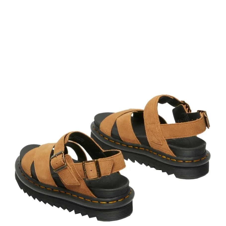 Hot Sandały Dr. Martens VOSS II Tan VT EH Suede 40930200 Damskie Sandały