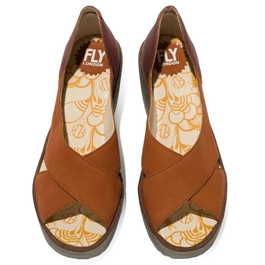 Outlet Sandały Fly London YOMA 307 Tan Cooper Cupido Idra P501307011 Damskie Sandały