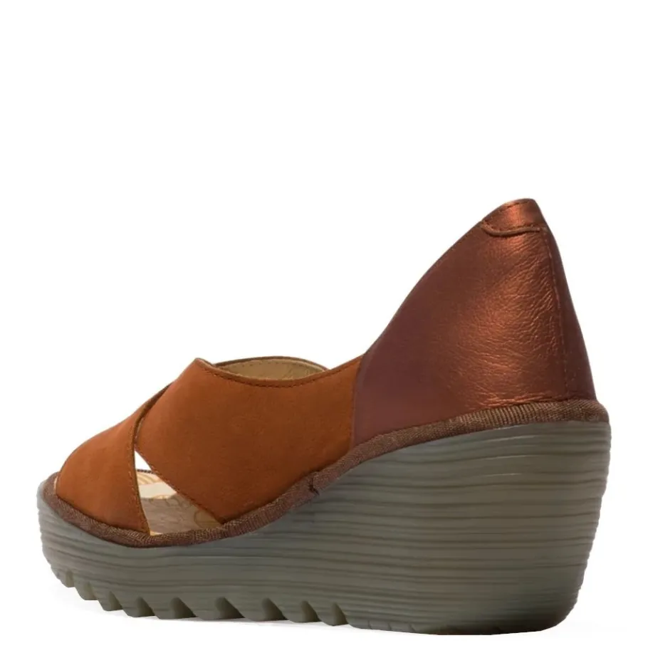 Outlet Sandały Fly London YOMA 307 Tan Cooper Cupido Idra P501307011 Damskie Sandały