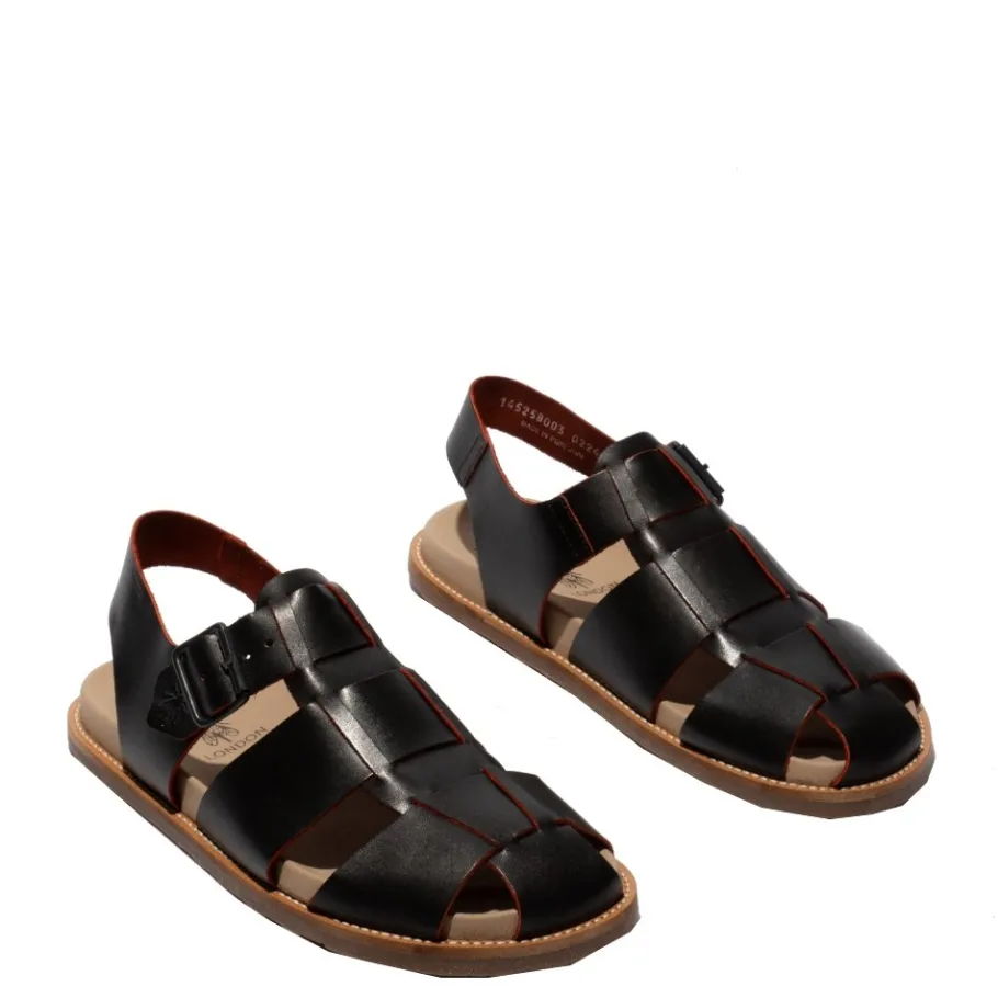 Online Sandały męskie Fly London MAFY 258 skórzane czarny P145258003 Męskie Sandały