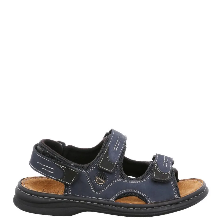 Discount Sandały męskie Josef Seibel FRANKLYN skórzane niebieski 10236 11 582 Męskie Sandały