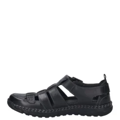 Sandały męskie Josef Seibel WILSON 08 skórzane czarny 42708 859 105 Męskie Sandały