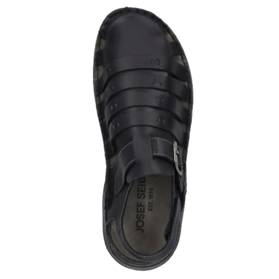 Best Sandały męskie Josef Seibel MAVERICK 21 skórzane czarny 27121 66 100 Męskie Sandały