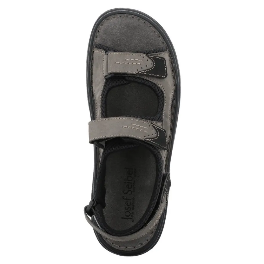 Outlet Sandały męskie Josef Seibel FRANKLYN skórzane szary 10236 751 781 Męskie Sandały