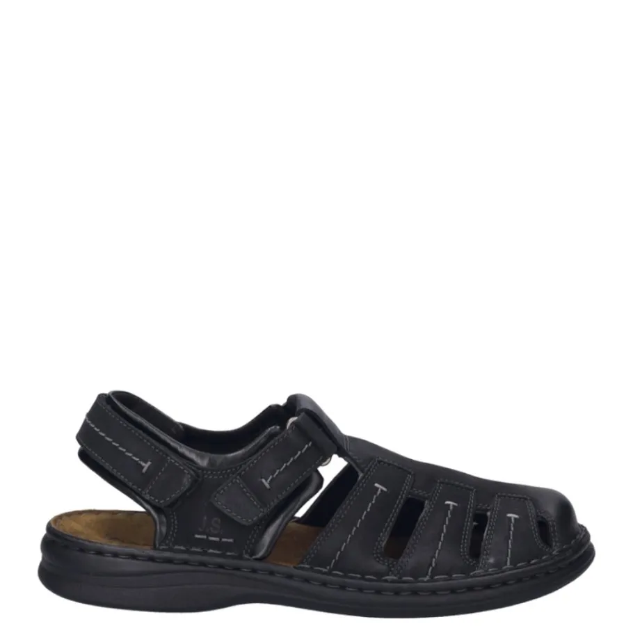 Outlet Sandały męskie Josef Seibel MAX 92 skórzane czarny 10992 TE21 100 Męskie Sandały