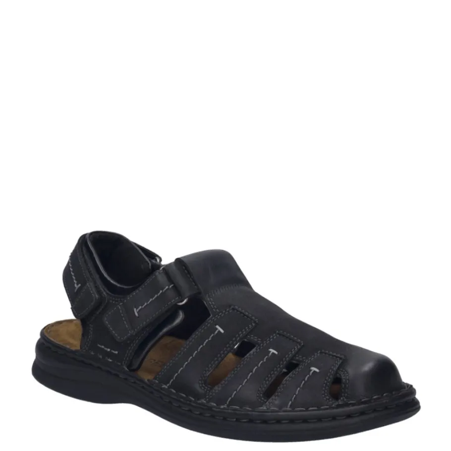 Outlet Sandały męskie Josef Seibel MAX 92 skórzane czarny 10992 TE21 100 Męskie Sandały