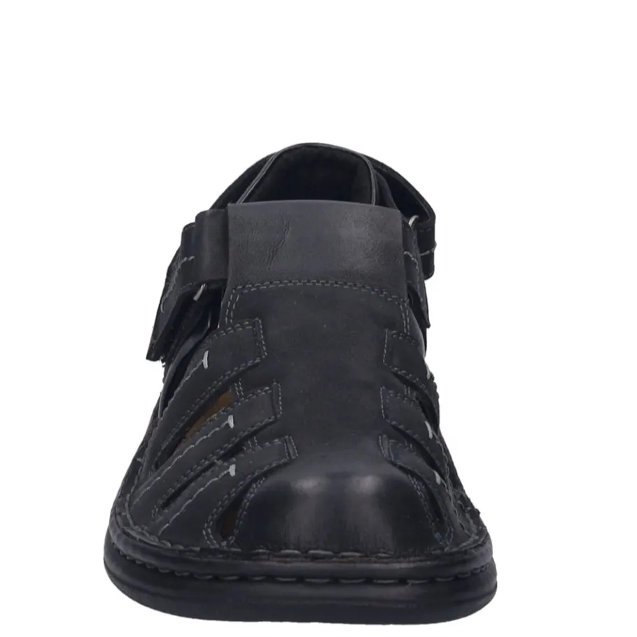 Outlet Sandały męskie Josef Seibel MAX 92 skórzane czarny 10992 TE21 100 Męskie Sandały