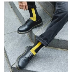 Sale Skarpety Dr. Martens DOUBLE DOC SOCKS Organic Cotton Blend Black Yellow AC742018 Skarpety|Akcesoria