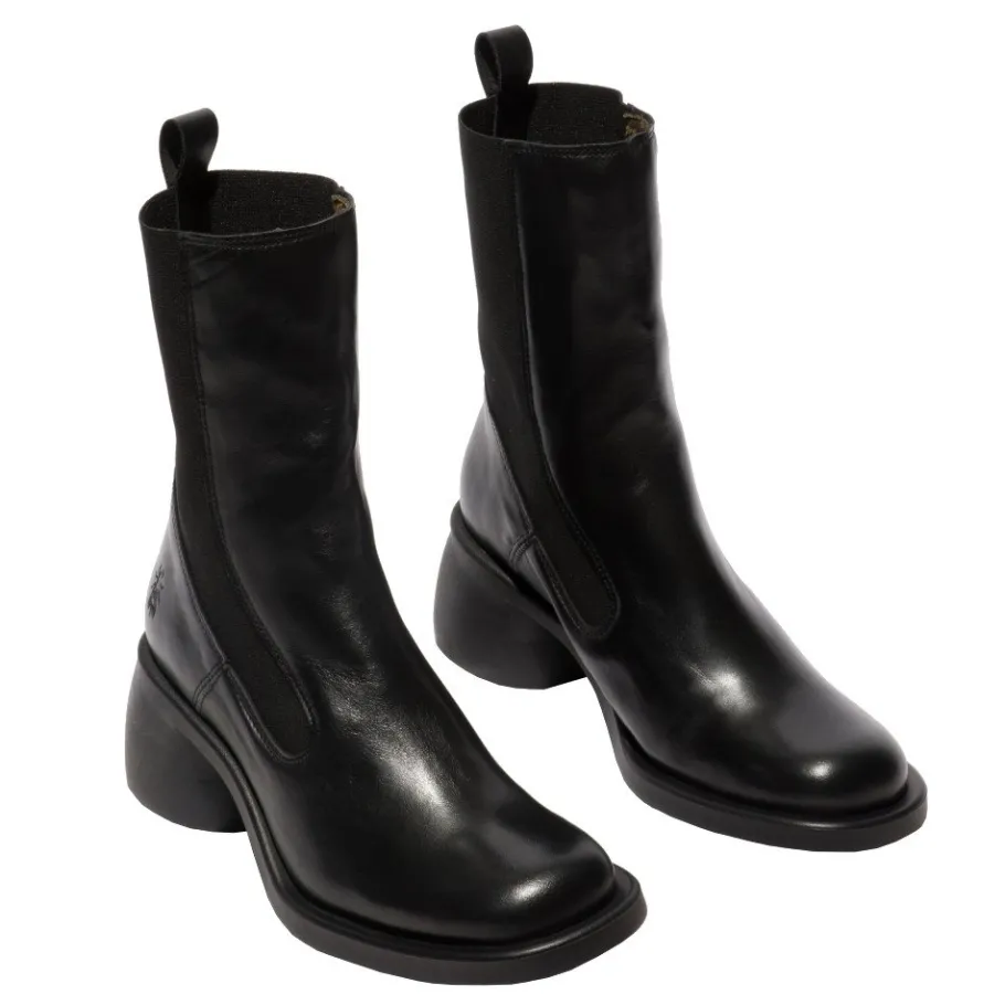 Discount Sztyblety damskie Fly London HOWI 995 skórzane czarny P144995000 Damskie Botki
