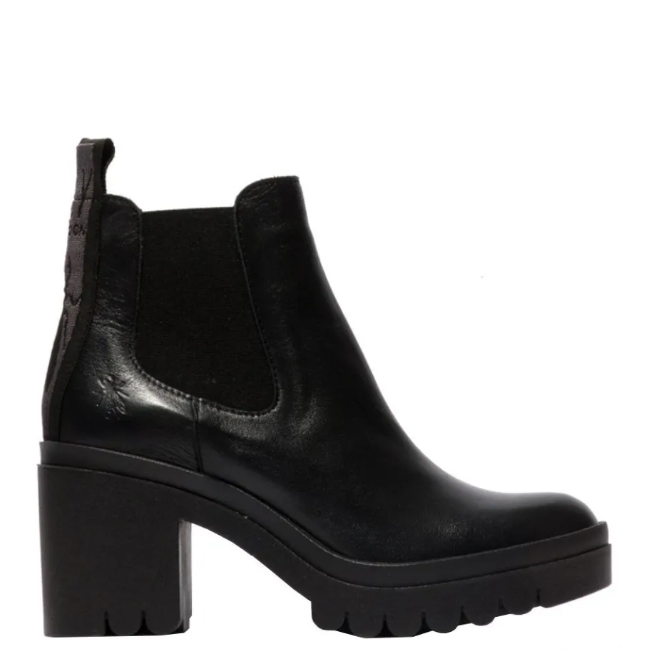 Clearance Sztyblety damskie Fly London TOPE 520 skórzane czarny P144520013 Damskie Sztyblety|Botki