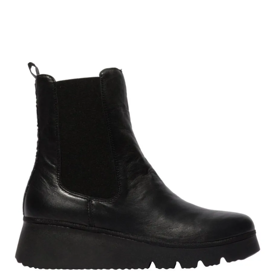 New Sztyblety damskie Fly London PATY skórzane czarny P501405000 Damskie Sztyblety|Botki