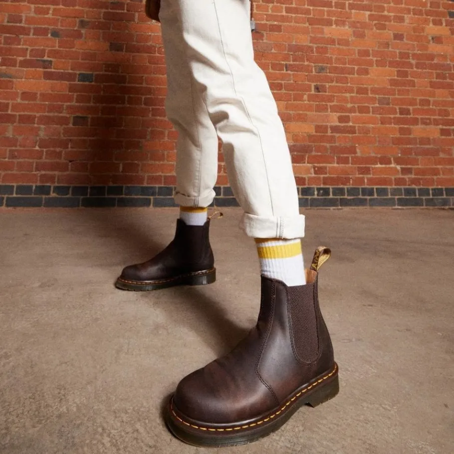 Sale Sztyblety Dr. Martens 2976 YS Dark Brown Crazy Horse + PU 27486201 Damskie Sztyblety