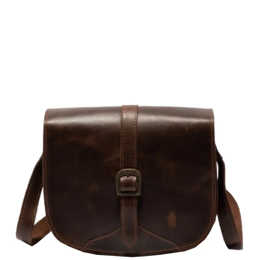 Clearance Torebka damska Fly London GLOU 751 skórzana brązowy P974751001 Akcesoria|Plecaki, Worki, Nerki