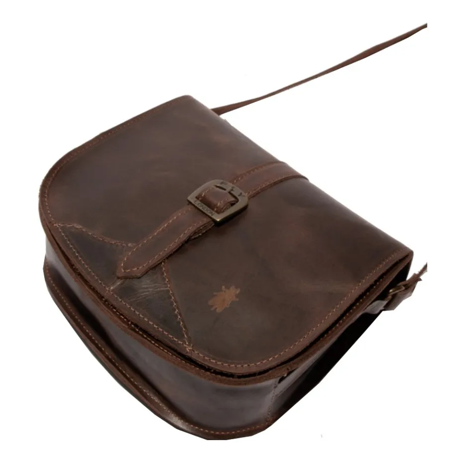 Clearance Torebka damska Fly London GLOU 751 skórzana brązowy P974751001 Akcesoria|Plecaki, Worki, Nerki