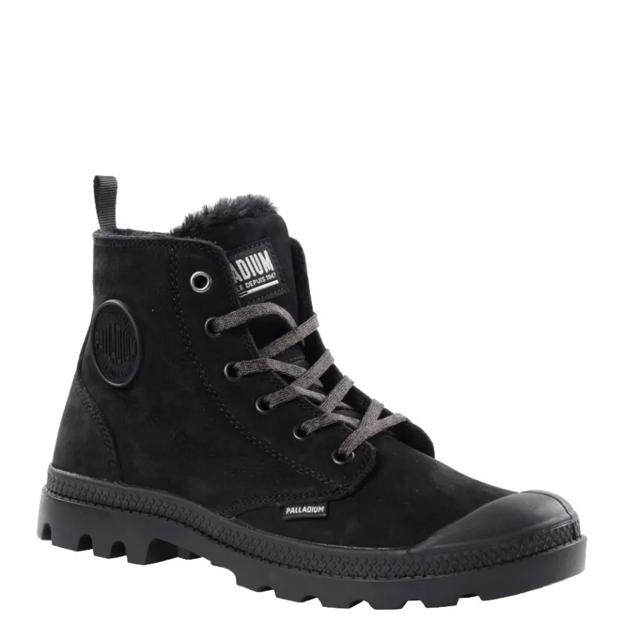 Trapery damskie Palladium PAMPA HI ZIP WL skórzane czarny 95982-010 Ocieplane Damskie Trapery