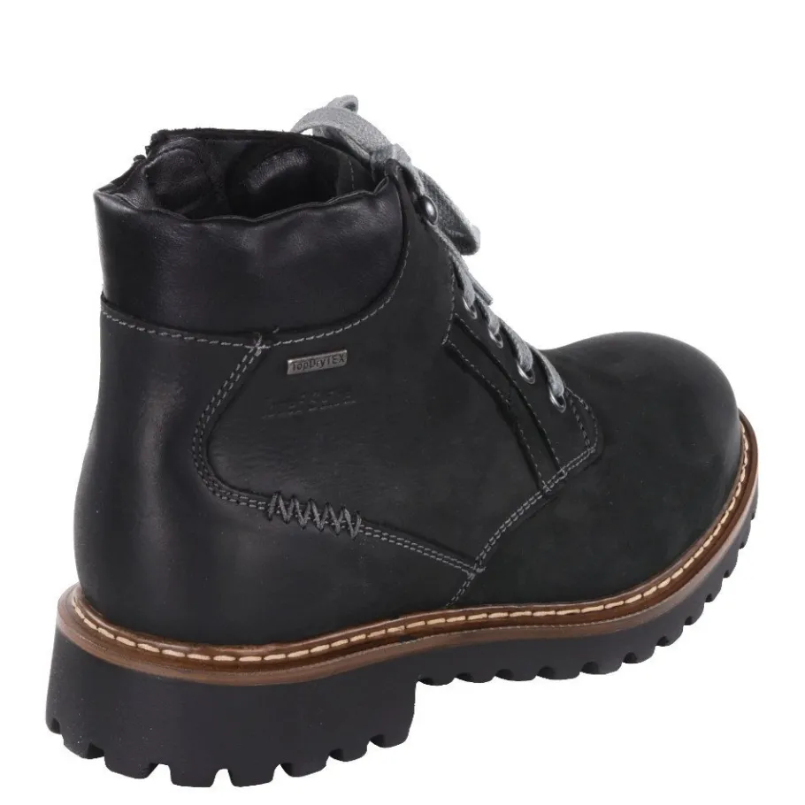 Best Trapery męskie Josef Seibel CHANCE 39 skórzane czarny 21958 MA994 100 Ocieplane TopDryTEX Męskie Trapery