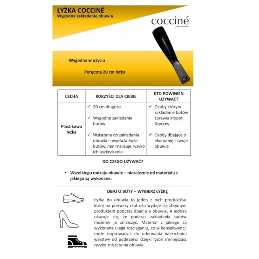 Online Łyżka plastikowa do butów Coccine 20 cm Akcesoria|Szczotki I Łyżki